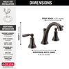 Llave de dos manijas para baño para lavabo de 8"
