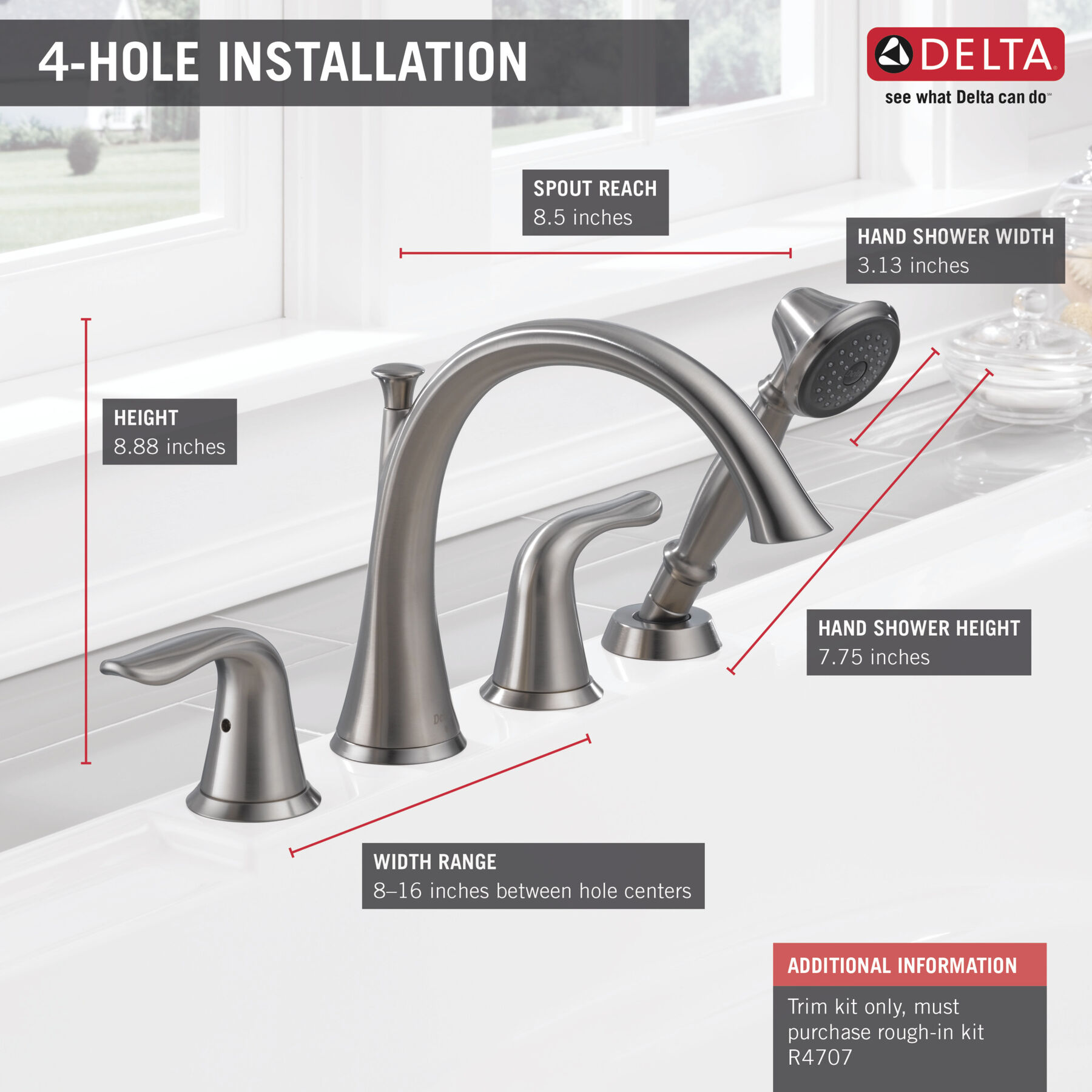 Accesorios de llave para bañera tipo romana con ducha manual 2L (producto recertificado), imagen 1