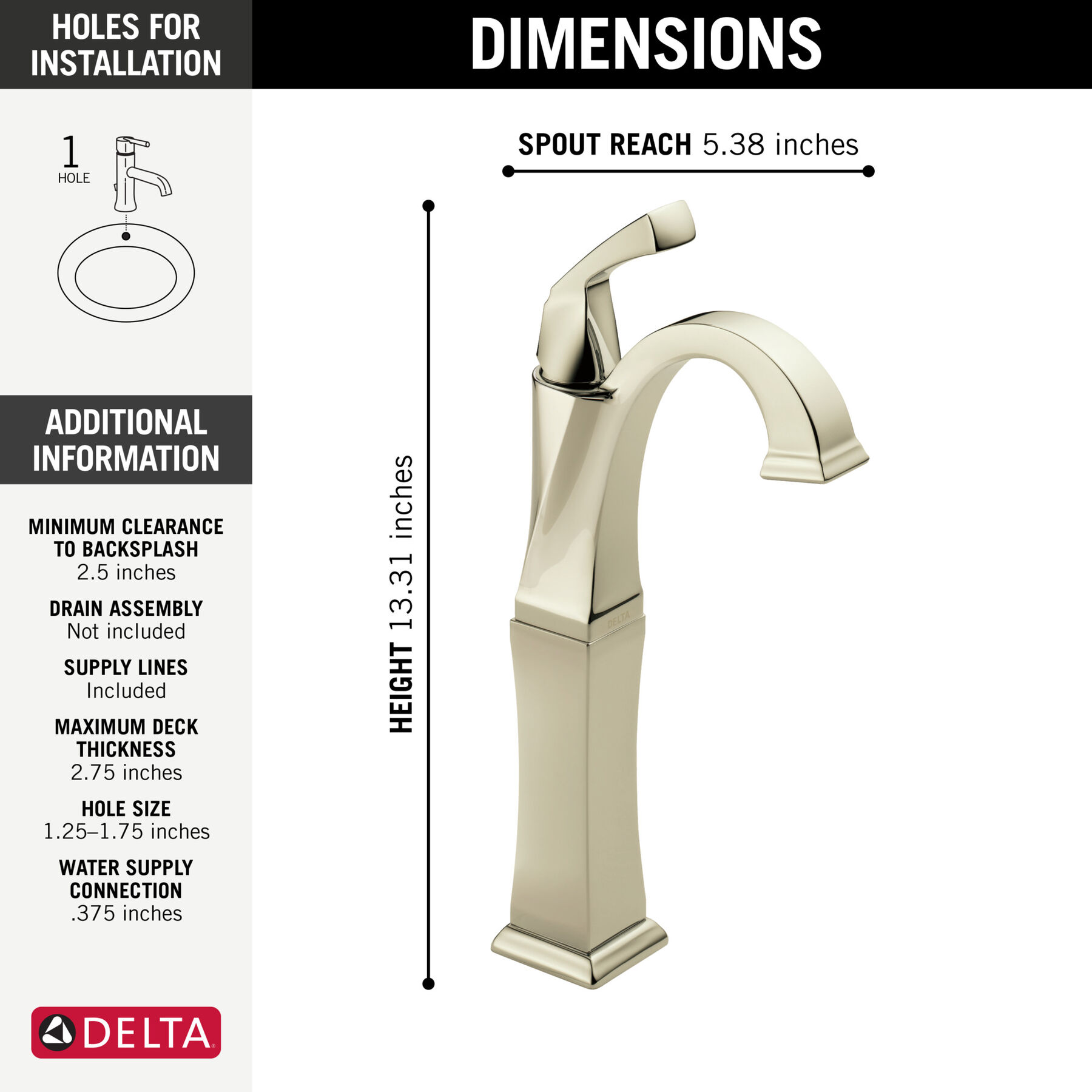 Single Handle Vessel Bathroom Faucet (Recertified), image 1