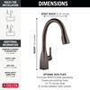 Llave para cocina monomando extensible con tecnologías Touch<sub>2</sub>O® y ShieldSpray®