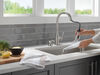 Llave para cocina monomando extensible con dispensador de jabón y tecnología ShieldSpray