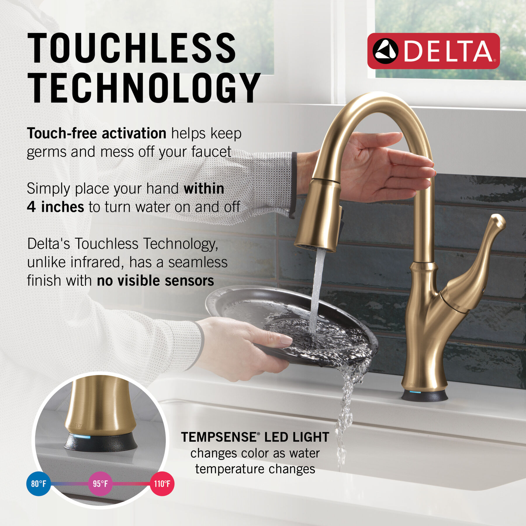 Touch<sub>2</sub>O® Technology Kitchen Faucet with Touchless Technology, image 12
