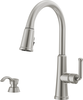 Llave para cocina monomando extensible con dispensador de jabón y tecnología ShieldSpray®