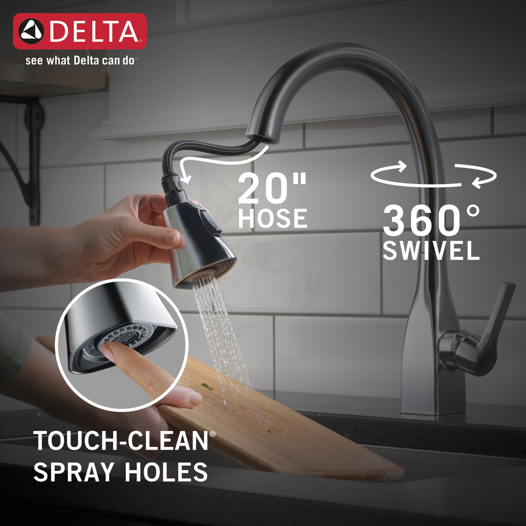 Llave para cocina monomando extensible con tecnología ShieldSpray® (producto recertificado), imagen 4