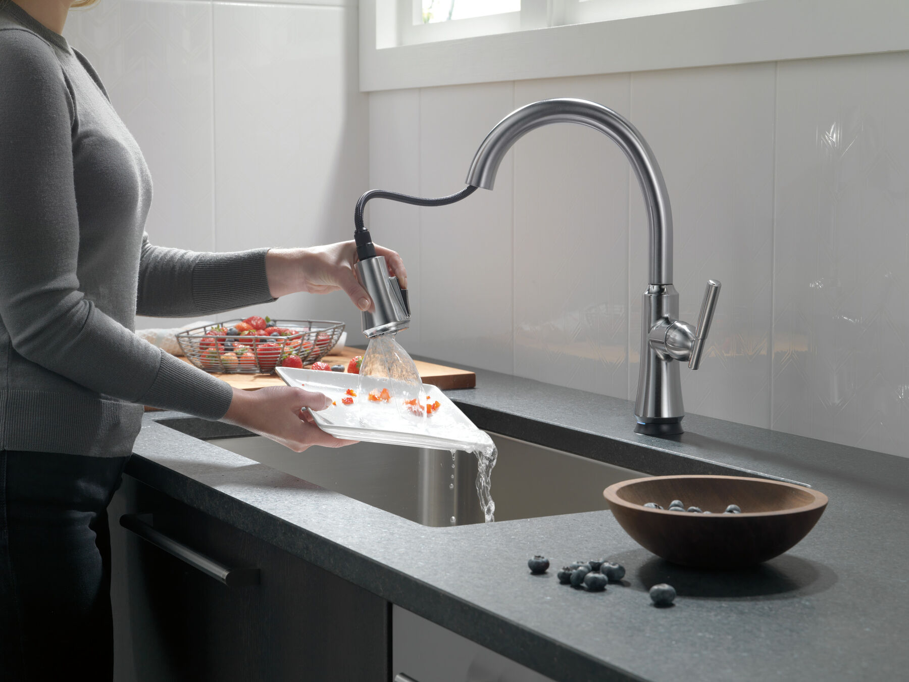 Llave para cocina monomando extensible con tecnología Touch<sub>2</sub>O®, imagen 7