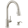 Llave para cocina monomando extensible con dispensador de jabón y tecnología ShieldSpray®