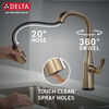 Llave para cocina extensible de una manija con tecnología Touch<sub>2</sub>O® (producto recertificado)
