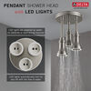 Regadera tipo lluvia colgante H<sub>2</sub>Okinetic® con luz de LED