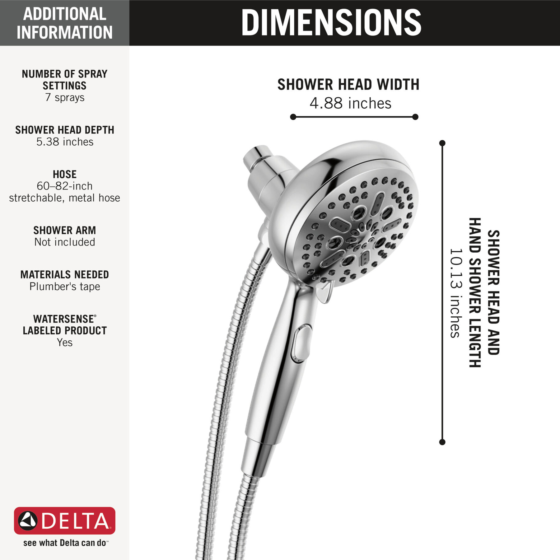 7-Setting SureDock® Magnetic Hand Shower, image 7