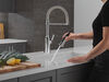 Llave monomando deslizable para cocina con salida con resorte