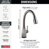 Llave para cocina monomando extensible con tecnologías Touch<sub>2</sub>O® y ShieldSpray®