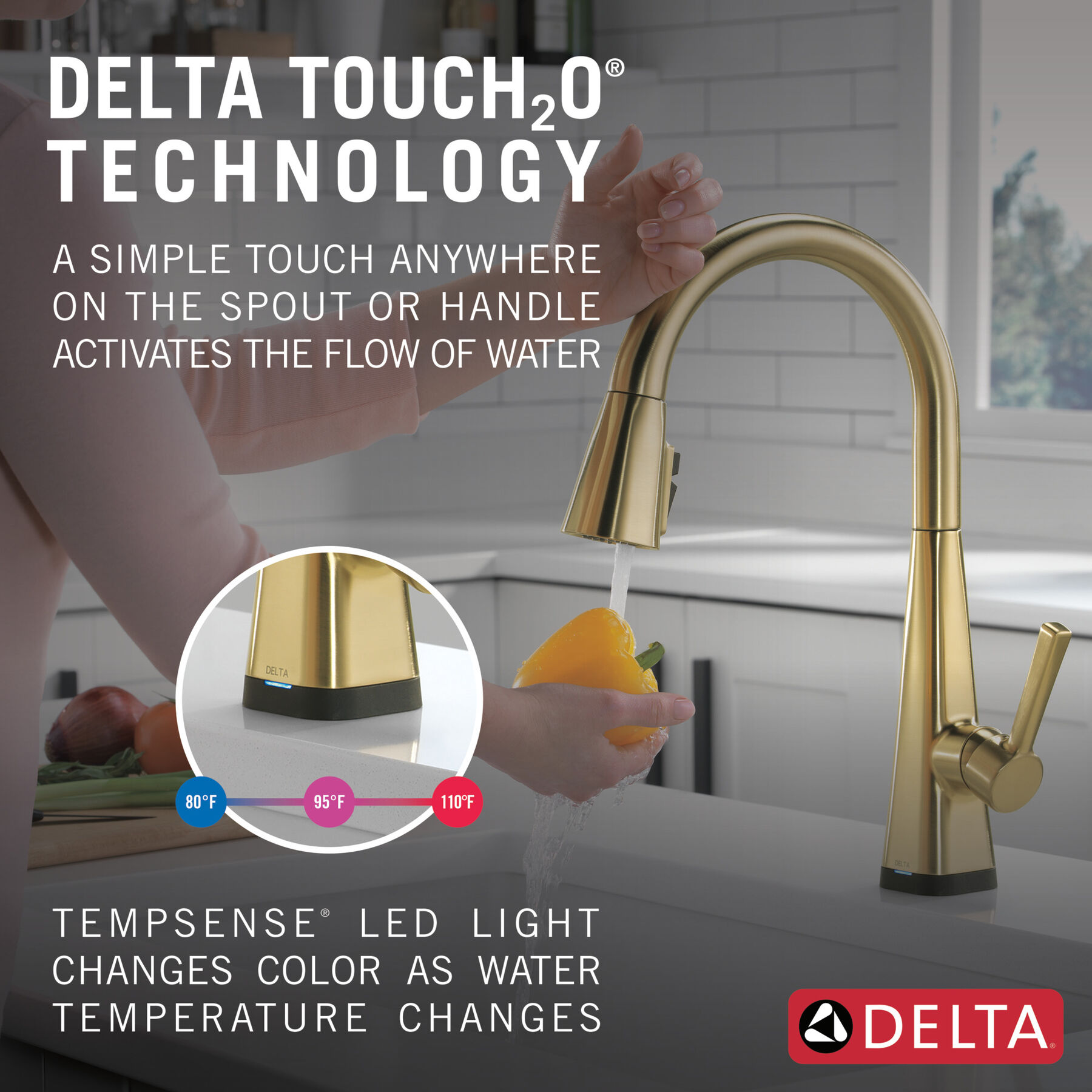 Single-Handle Pull-Down Kitchen Faucet with Touch<sub>2</sub>O® Technology, image 10