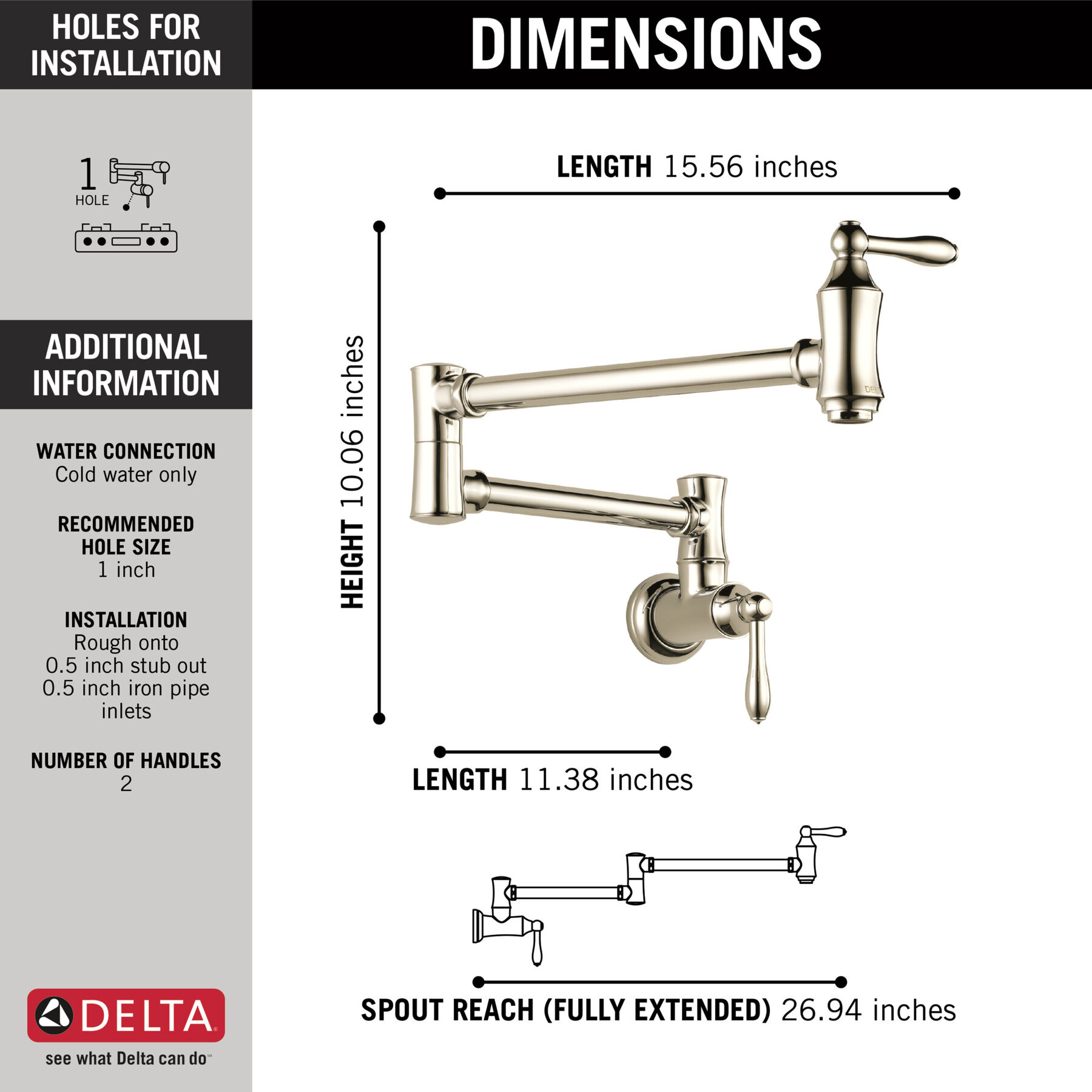 Llave para llenar ollas de montaje en pared 2L (producto recertificado), imagen 1