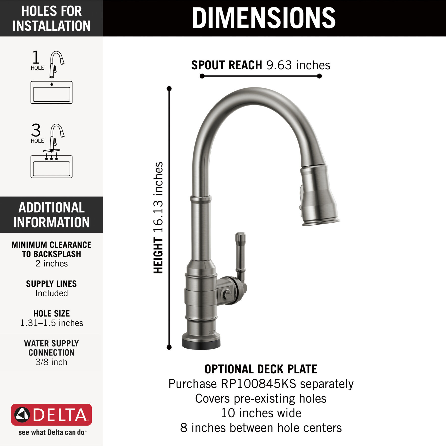 Touch<sub>2</sub>O® Technology Kitchen Faucet with Touchless Technology, image 1