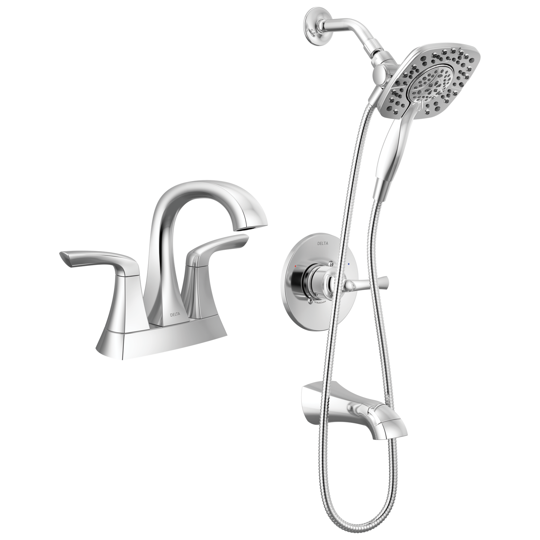 Centerset Lavatory Faucet with 14 Series Tub Shower Trim Bundle