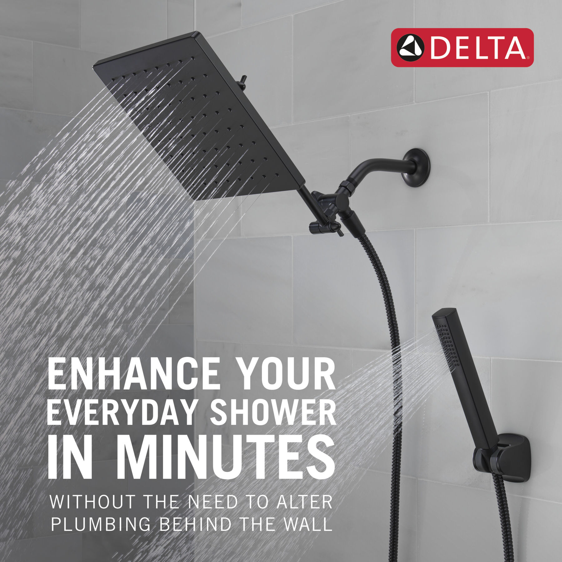 10 inch Raincan Shower Head & Hand Held Combo with Adjustable Extension Arm, image 4