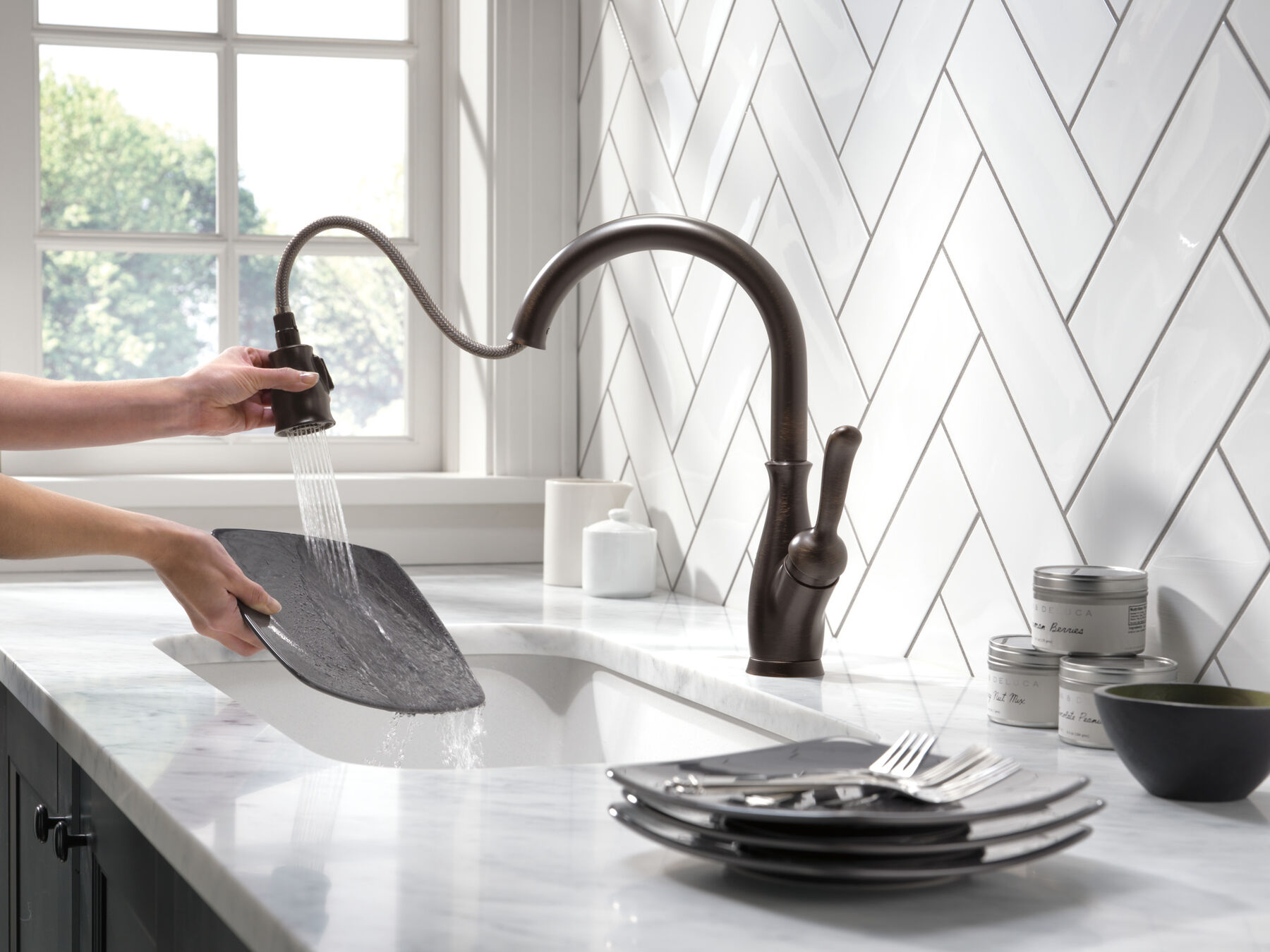 Llave para cocina monomando extensible con tecnología ShieldSpray® (producto recertificado), imagen 3