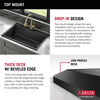 Lavabo de cocina tipo estación de trabajo con un receptáculo de compuesto de granito de 33" de montaje superior encastrado, con reborde WorkFlow™ y accesorios