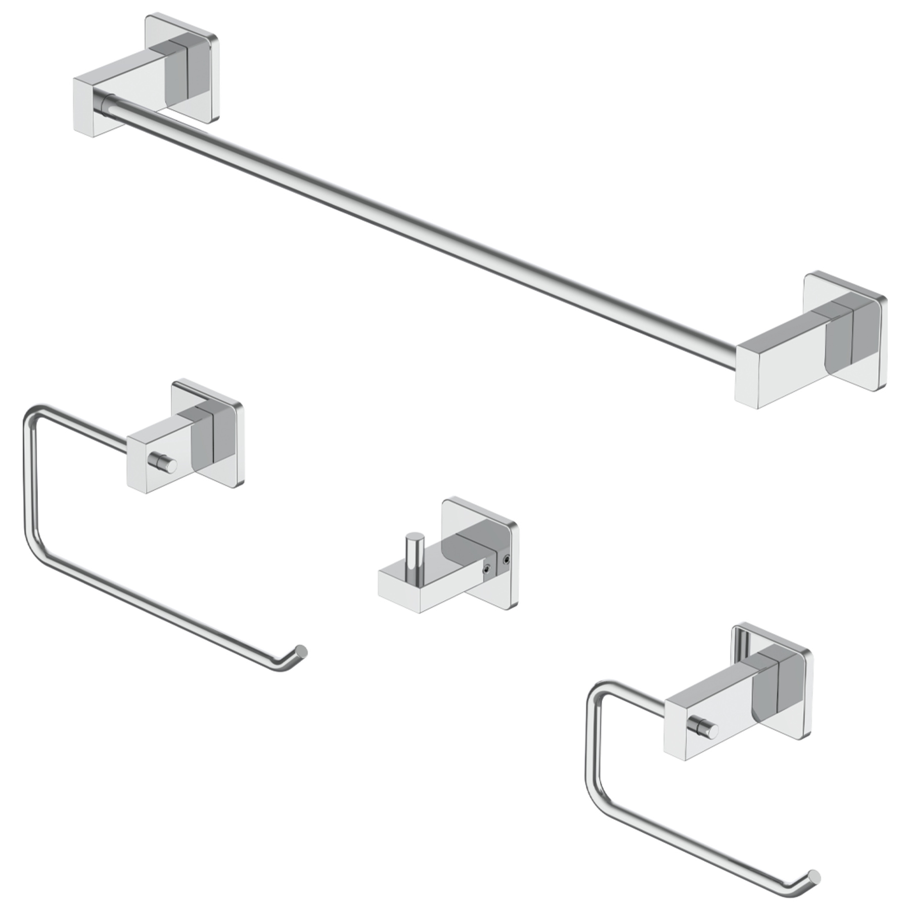 Juego de accesorios para baño cuadrados