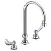 Two Handle 8 In Below Deck-Mount Faucet with Limited Swing Spout