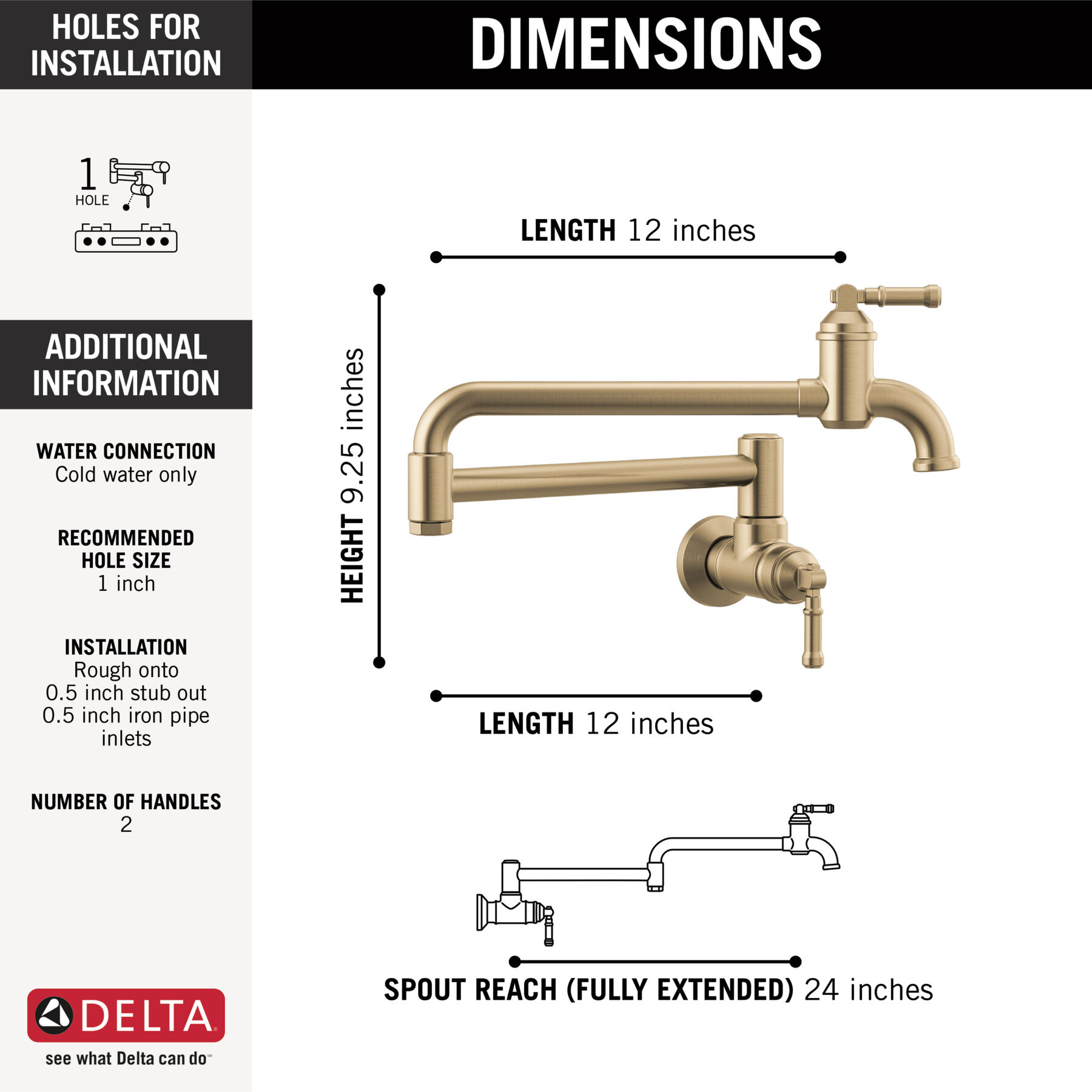 Llave para llenar ollas para montaje en pared, imagen 3