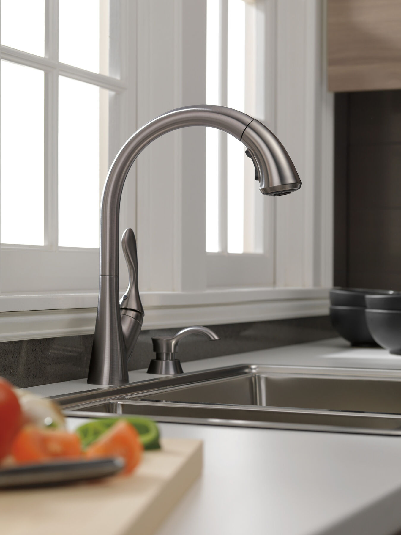 Llave para cocina monomando extensible con dispensador de jabón y tecnología ShieldSpray®, imagen 17