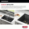Lavabo de cocina tipo estación de trabajo con un receptáculo calibre 16 de 30" de montaje bajo encimera, con reborde WorkFlow™ y accesorios