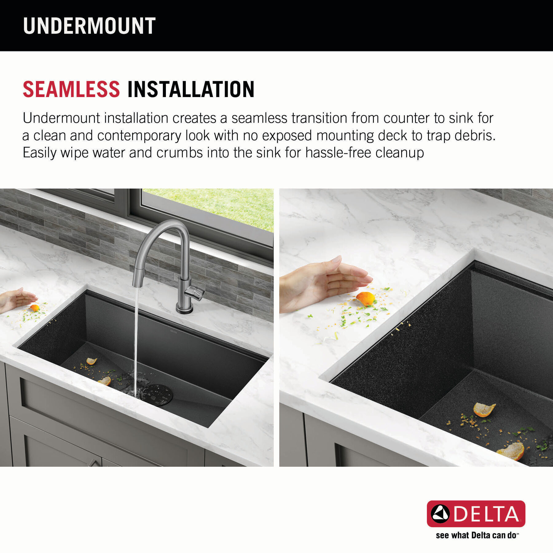 Lavabo de cocina tipo estación de trabajo con un receptáculo calibre 16 de 30" de montaje bajo encimera, con reborde WorkFlow™ y accesorios, imagen 11