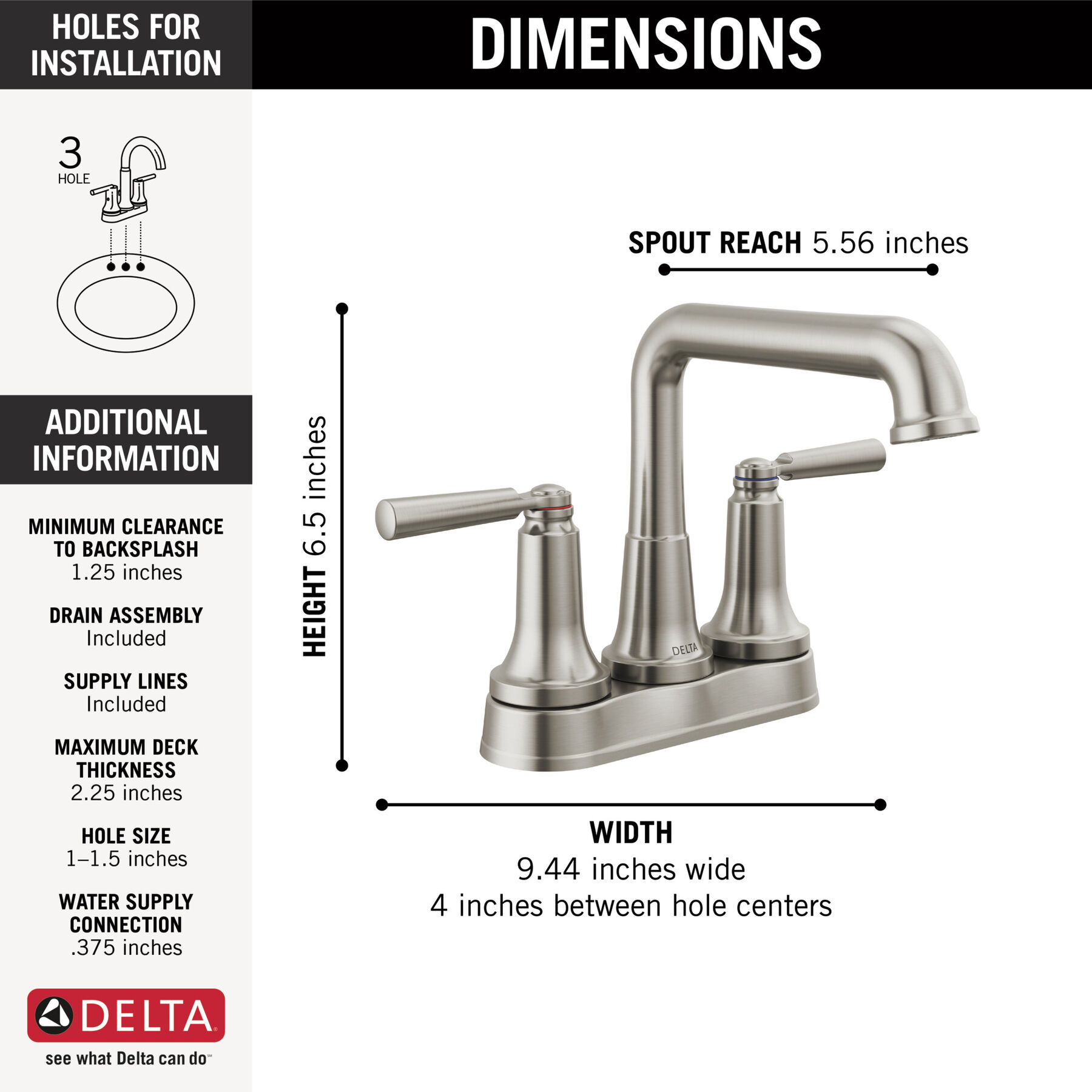 Llave para baño de combinación con dos manijas, imagen 1
