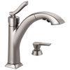 Llave extensible para cocina de una manija con dispensador de jabón