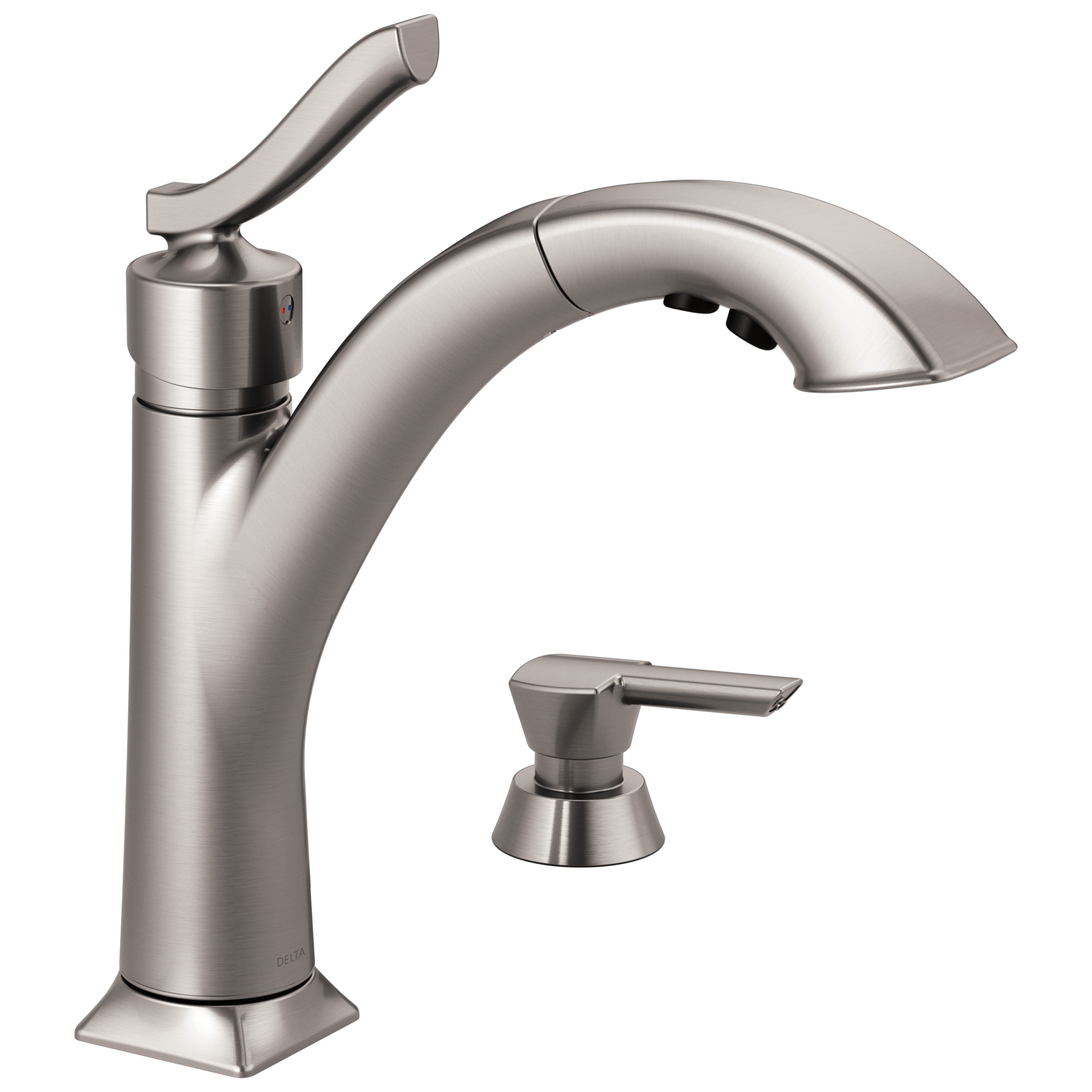 Llave extensible para cocina de una manija con dispensador de jabón