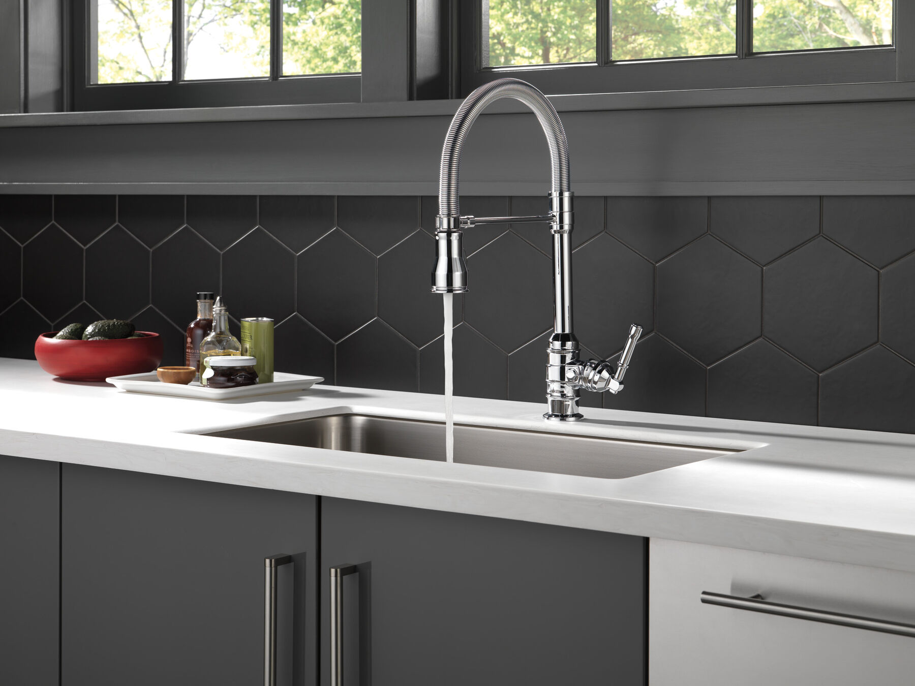 Llave para cocina monomando extensible con salida con resorte, imagen 5