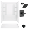 60x32 Alcove Shower Bundle with Trim and Drain - Left Drain