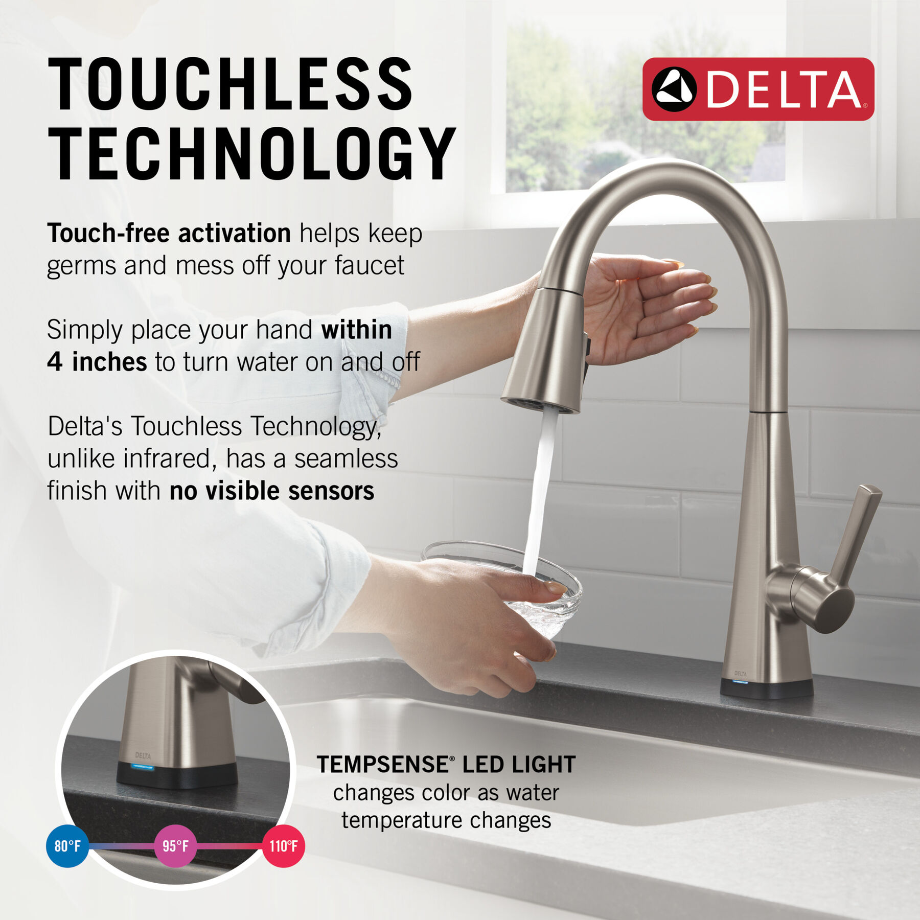 Single-Handle Pull-Down Kitchen Faucet with Touch<sub>2</sub>O® Technology, image 13