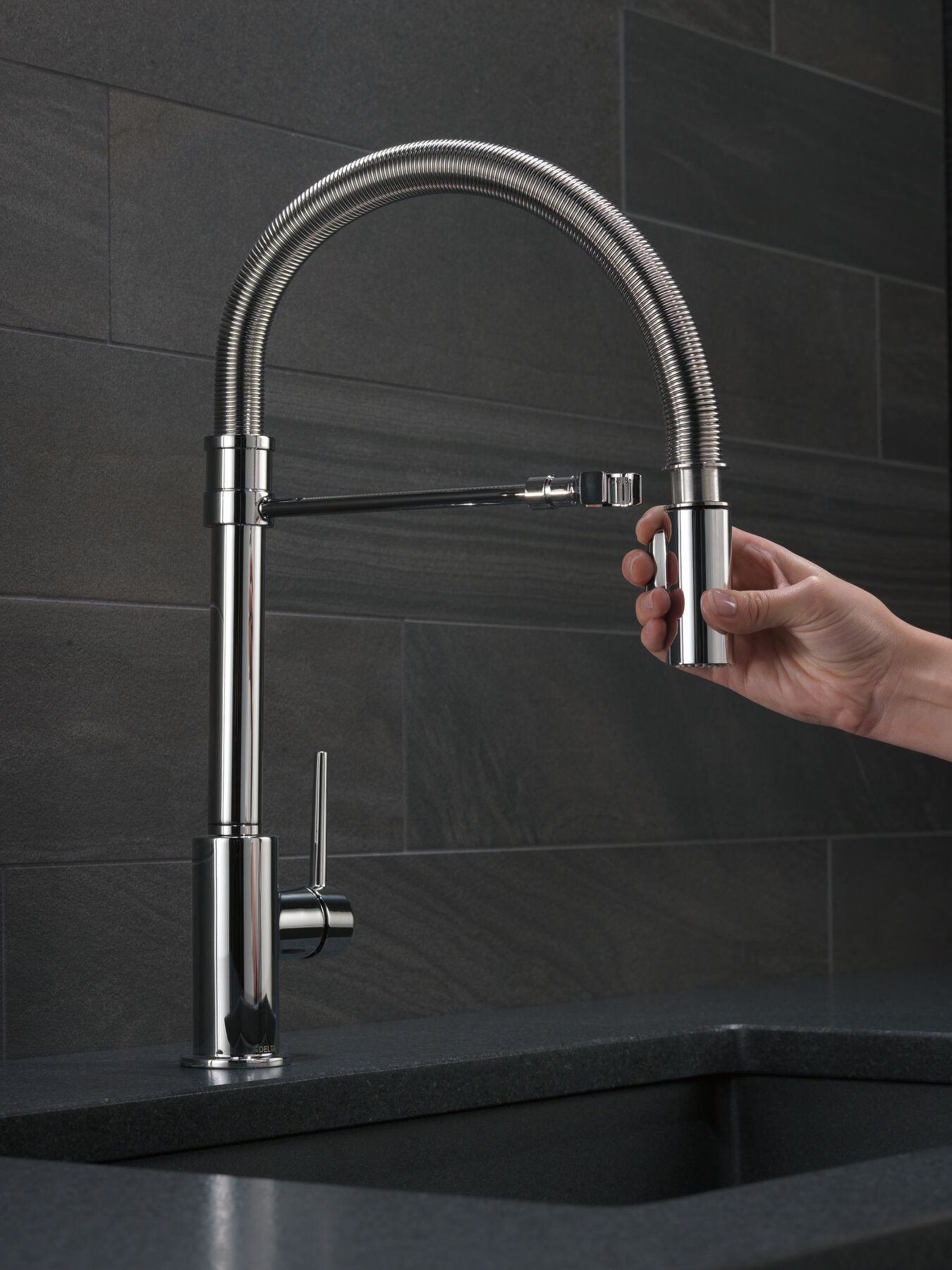 Single-Handle Pull-Down Spring Kitchen Faucet, image 8