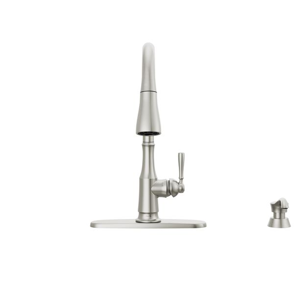 Llave para cocina monomando extensible con dispensador de jabón y tecnología ShieldSpray