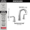 Llave de dos manijas para baño para lavabo de 8"
