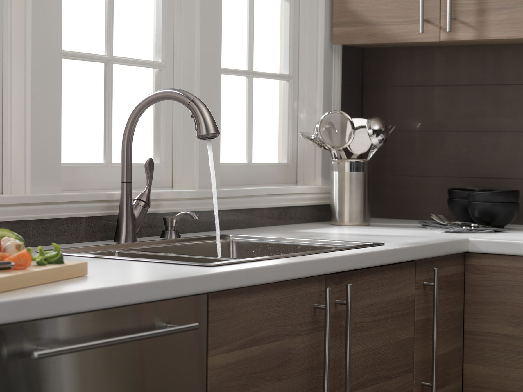 Llave para cocina monomando extensible con dispensador de jabón y tecnología ShieldSpray®, imagen 13