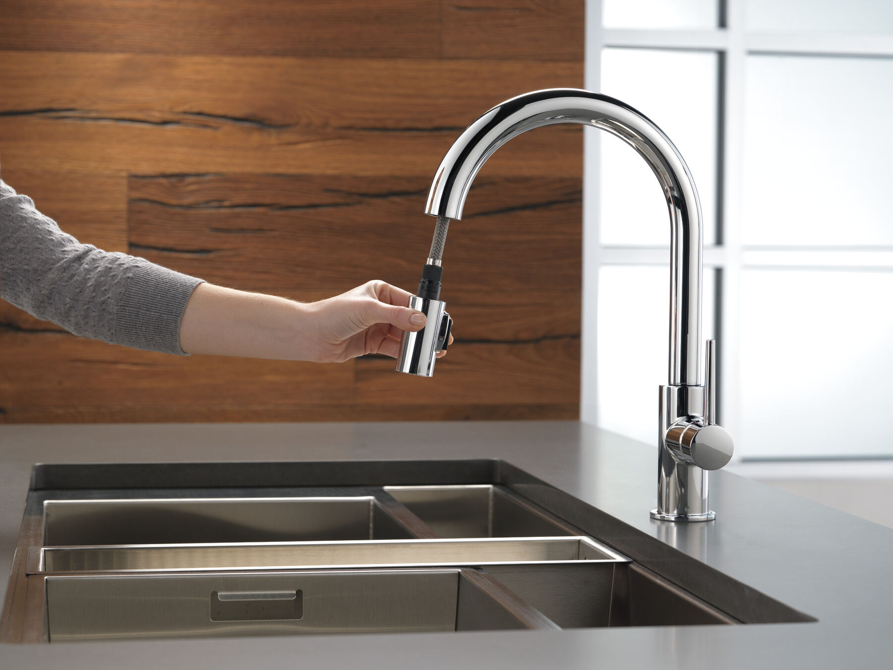 Llave para cocina monomando extensible (producto recertificado), imagen 4