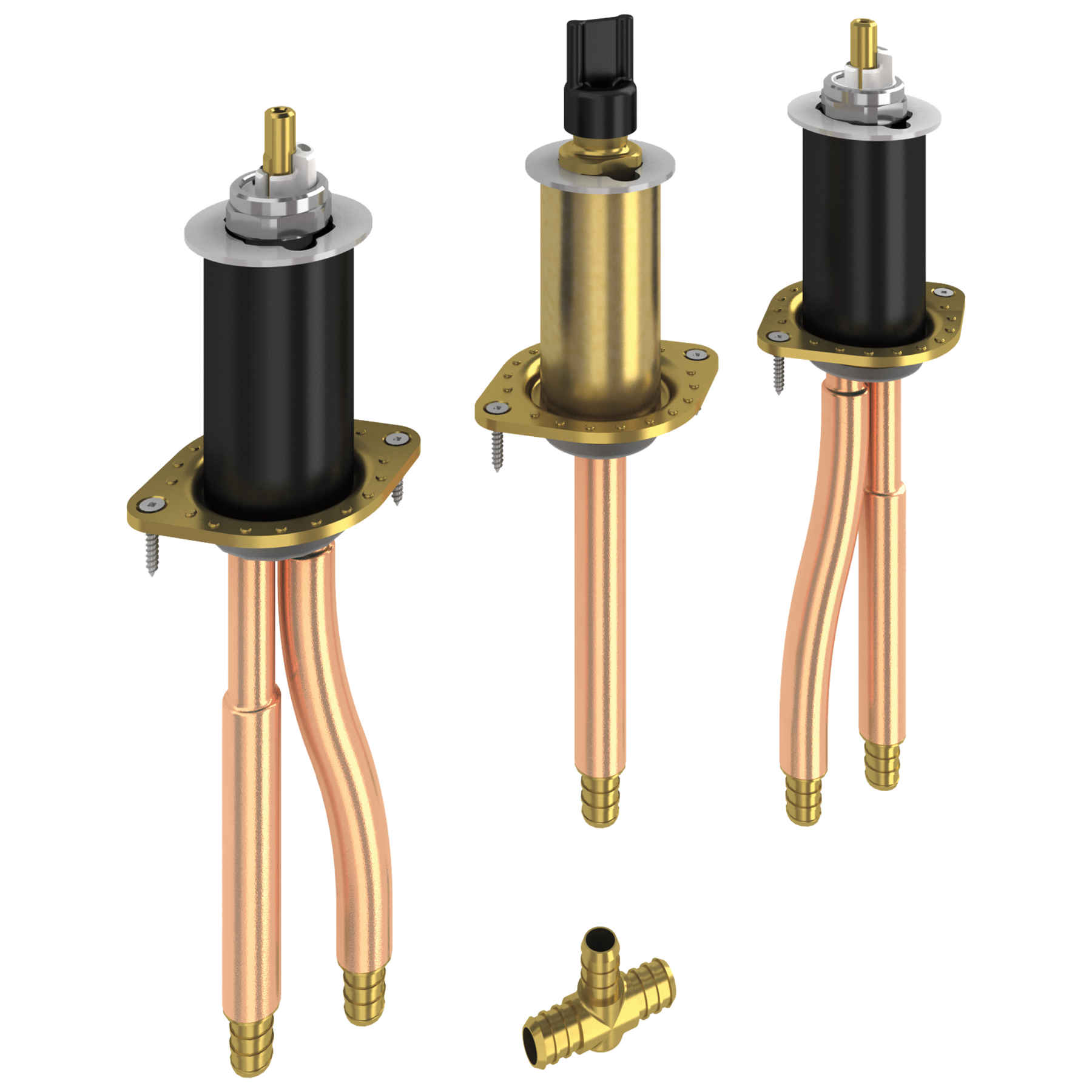 Montaje flexible para dos manijas, engarce de PEX