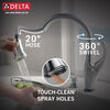 Llave para cocina monomando extensible con tecnologías Touch<sub>2</sub>O® y ShieldSpray®