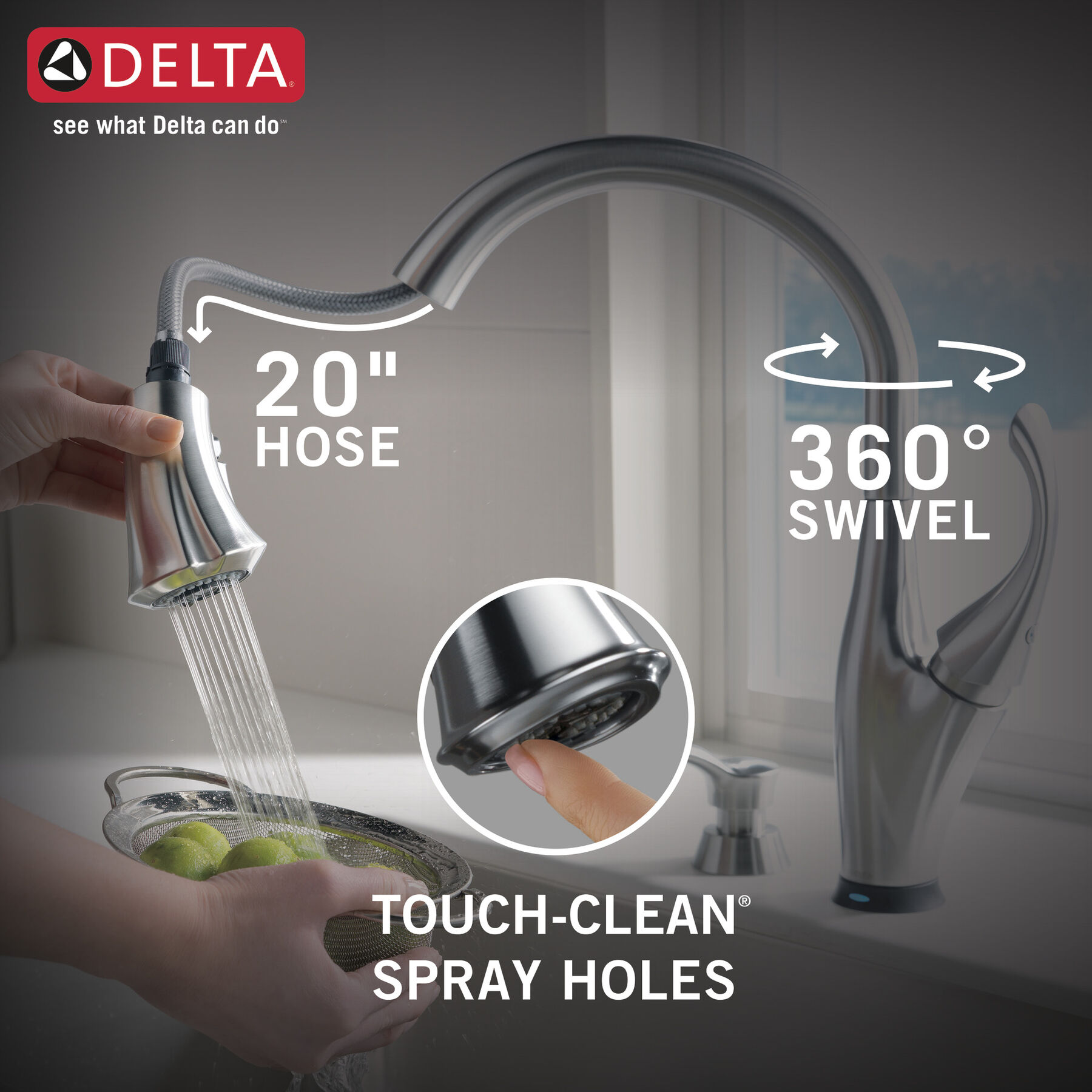 Llave para cocina monomando extensible con tecnologías Touch<sub>2</sub>O® y ShieldSpray®, imagen 15