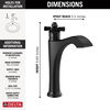 Llave para baño monomando tipo vasija de altura media