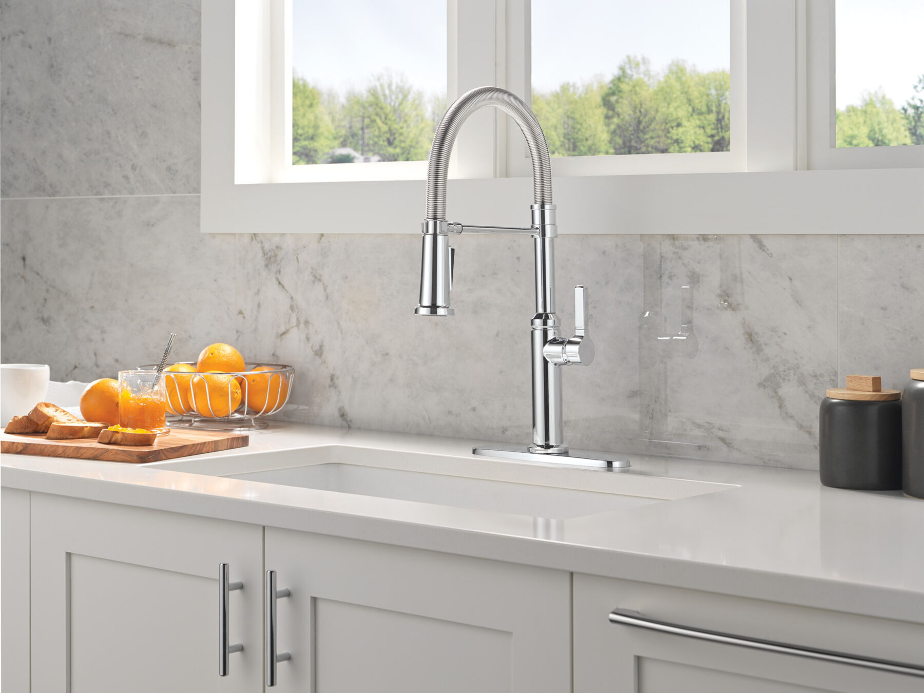 Llave para cocina monomando extensible con salida con resorte, imagen 2