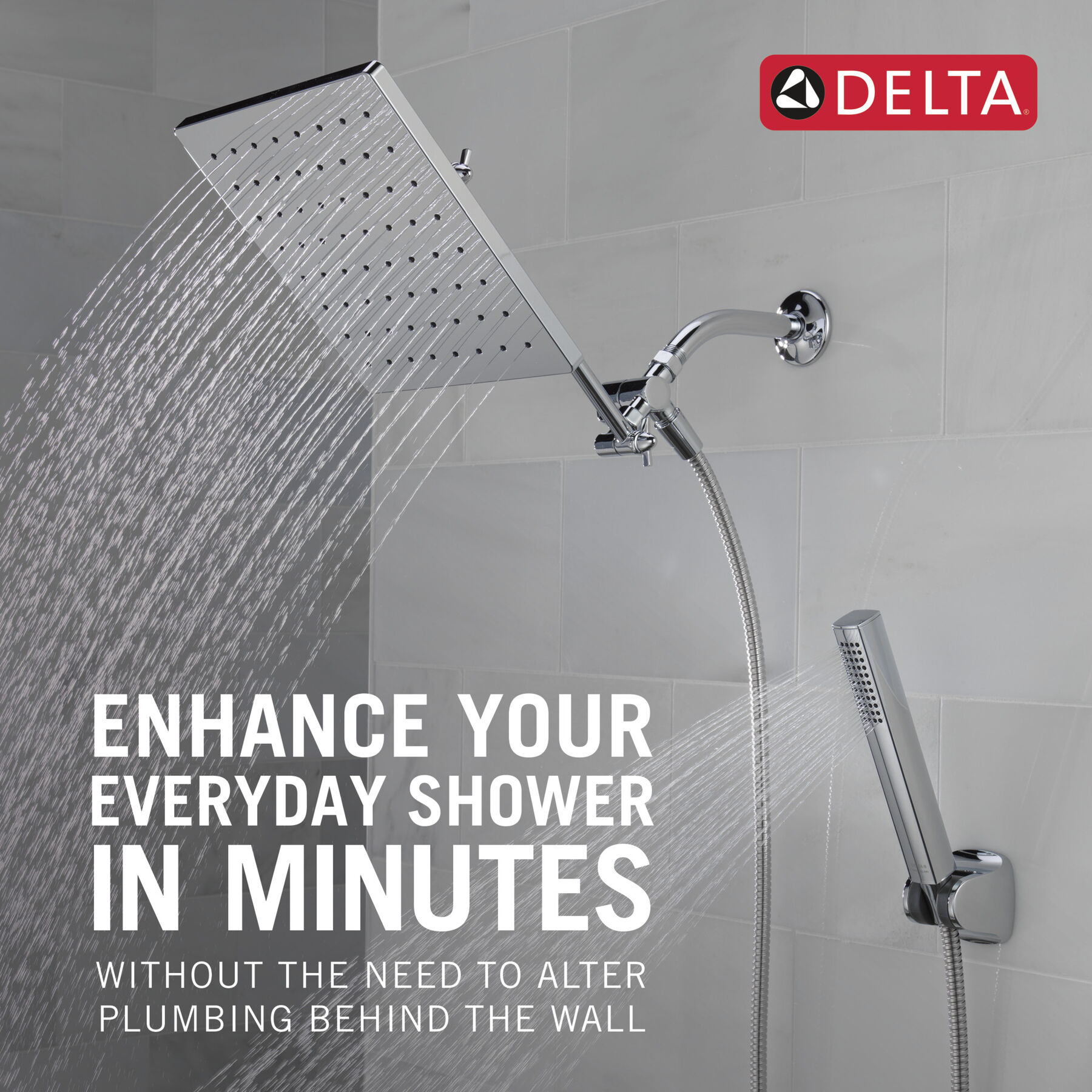 10 inch Raincan Shower Head & Hand Held Combo with Adjustable Extension Arm, image 4