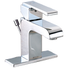 Llave para baño de un orificio - La placa de 4" incluye sistema de válvula cerámica con desagüe emergente