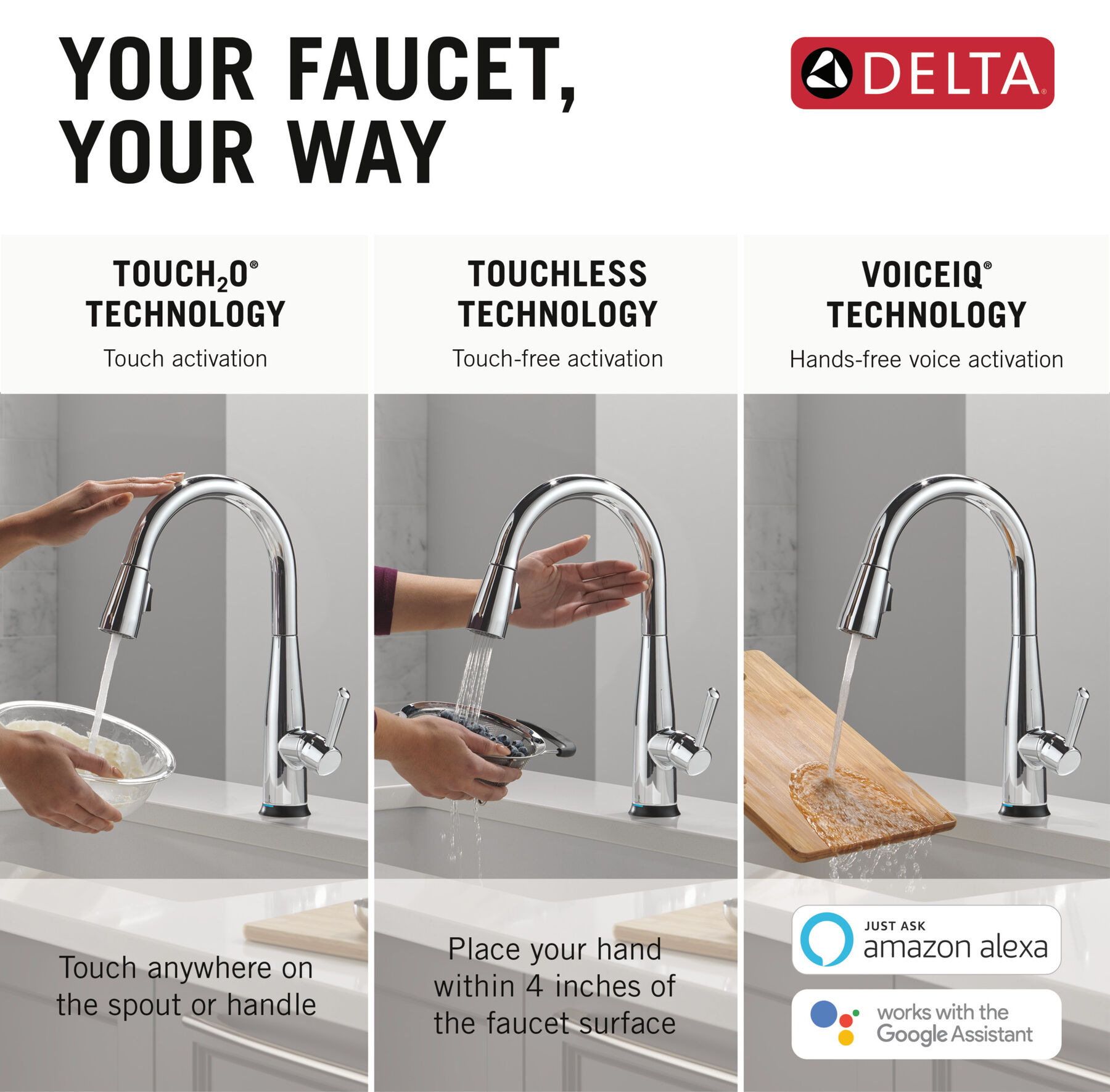 VoiceIQ® Single Handle Pull-Down Faucet with Touch<sub>2</sub>O® Technology, image 12