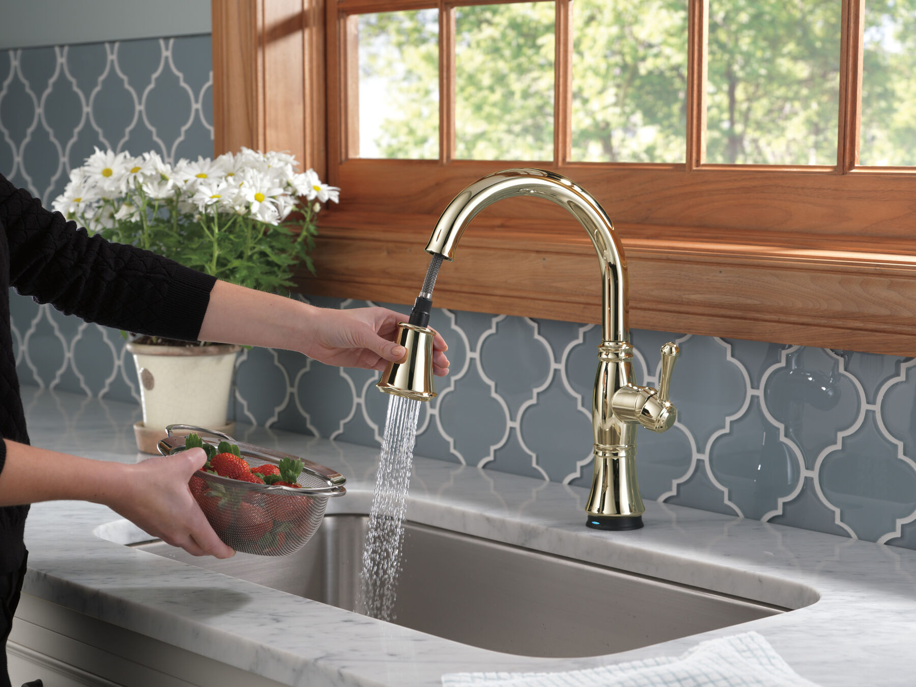 Llave para cocina monomando extensible con tecnologías Touch<sub>2</sub>O® y ShieldSpray®, imagen 3