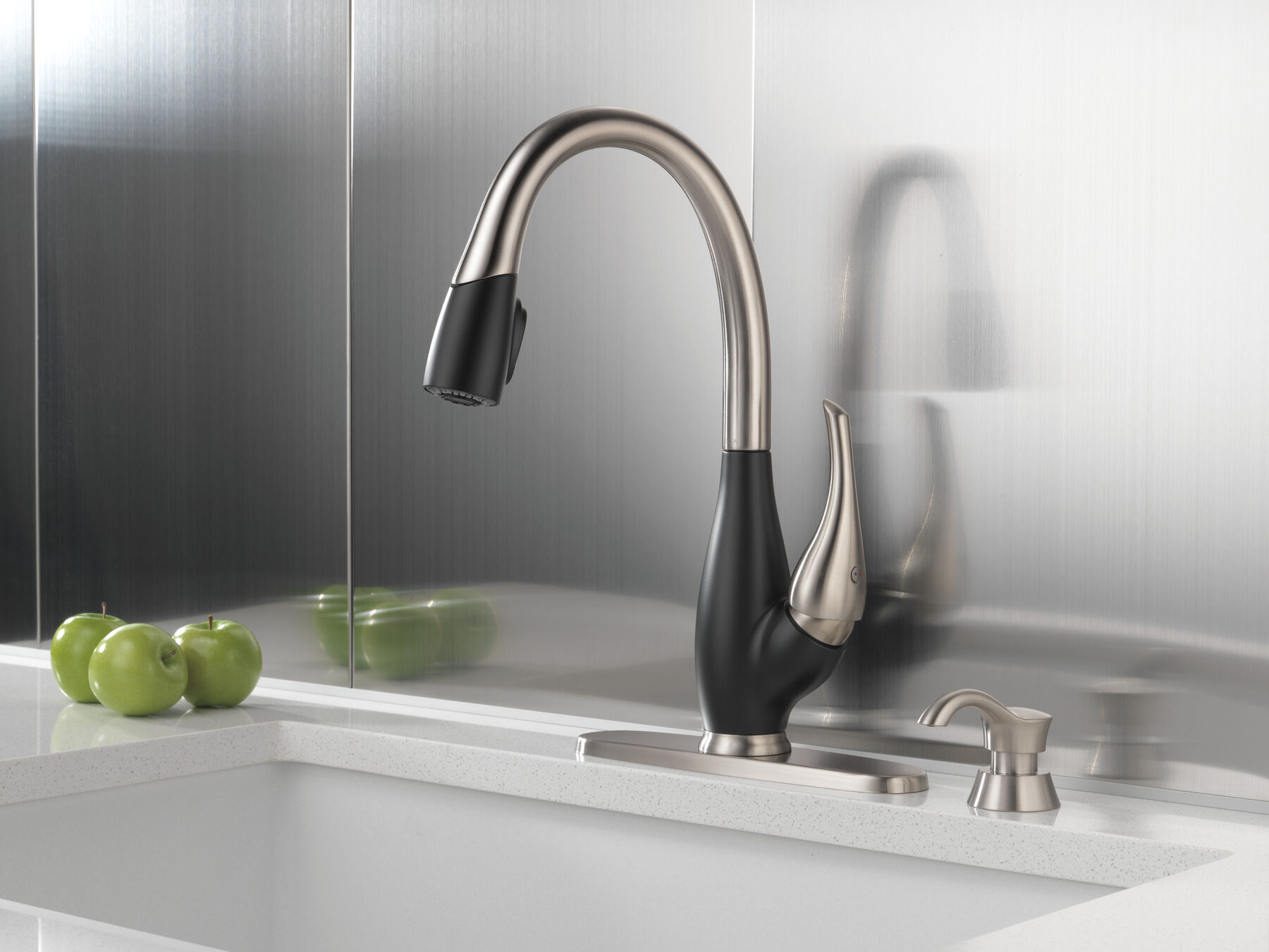 Llave para cocina monomando extensible con dispensador de jabón, imagen 3