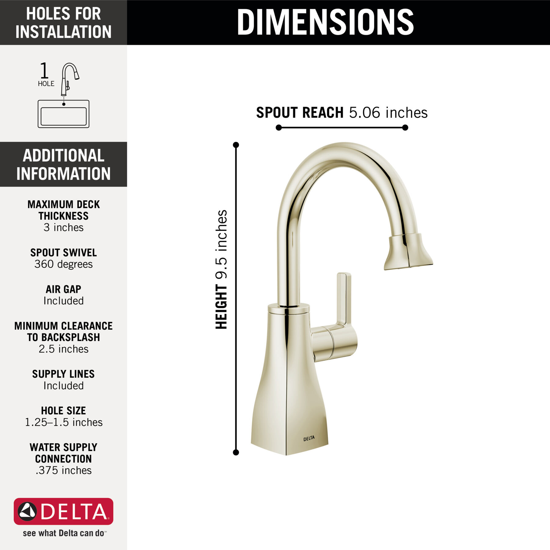 Llave de agua fría purificada cuadrada contemporánea, imagen 1